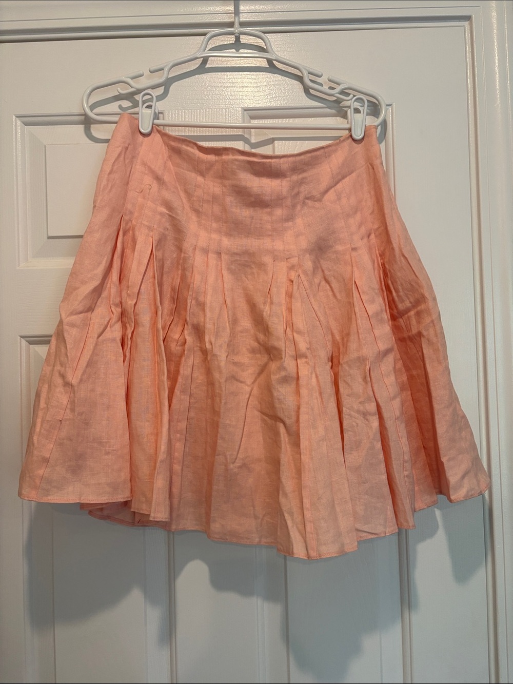LOFT Peach Pleated Circle Skirt,size 6